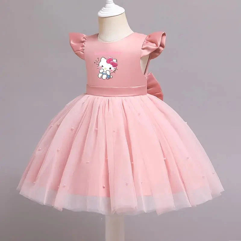 Hello Kitty Girls Lace Dresses Tulle Tutu Princess Dresses GlowCart