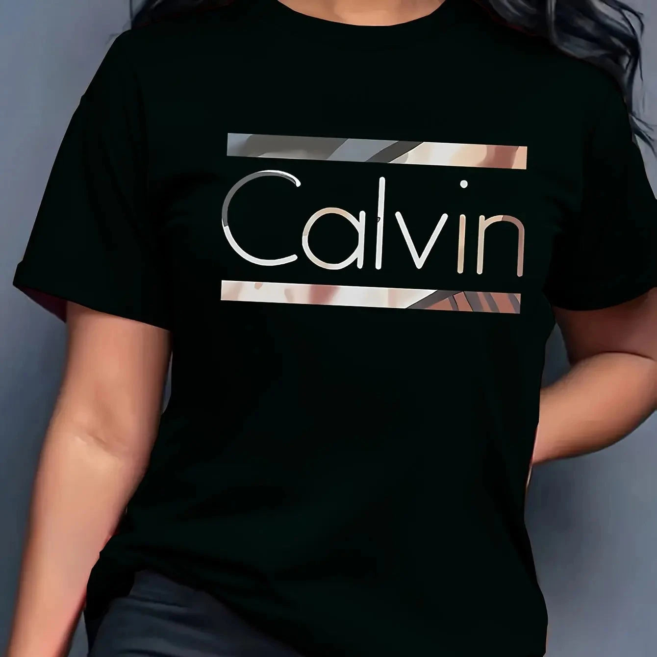 Women's Summer 100% Cotton Fashion Casual Calvin Letter GlowCart