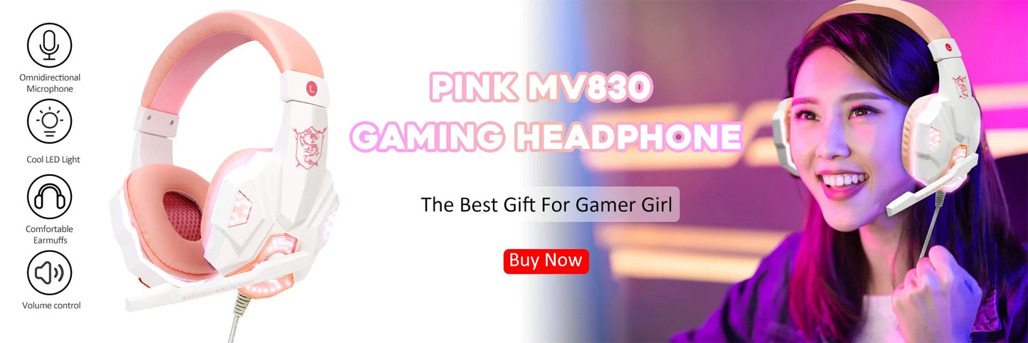 Professional Led Light Wired Gaming Headphones With GlowCart