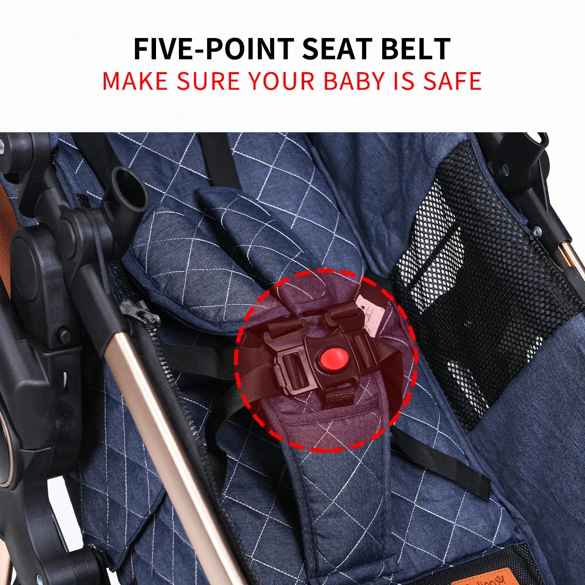 High landscape baby stroller, portable and foldable, a travel trolley that can be pushed in both directions GlowCart