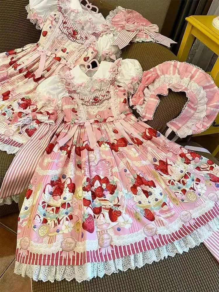 MAGOGO Victorian Sweet Lolita Jsk Dress Cute Striped GlowCart