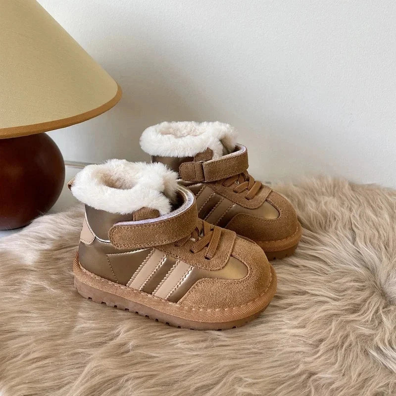 아동부츠 Baby Walking ShoesChild Snow Boots Winter Boots Boy Fur Integrated Cotton Shoes Non Slip Girl Ankle Boot Padded Boots 유아부츠 GlowCart