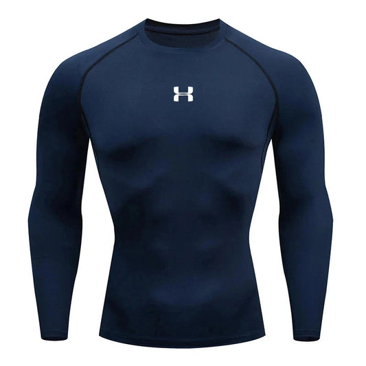 Men Running Compression T-shirt Long sleeves Sport Tees Gym Fitness Sweatshirt Male Jogging Tracksuit Homme Athletic Shirt Tops GlowCart