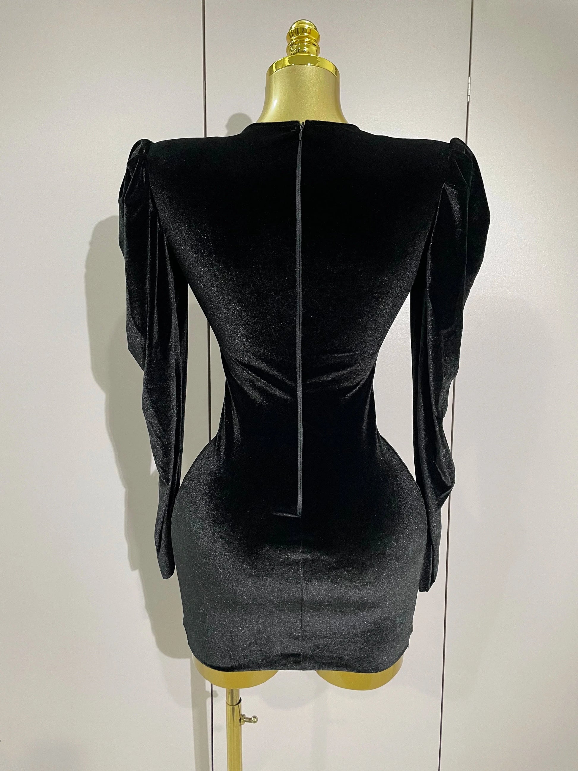 Luxury Sparkly Crystals Sexy Mesh White Velvet Short Dress GlowCart