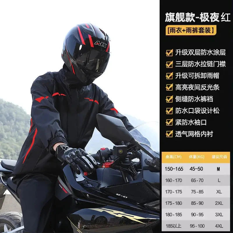 2025 New Motorcycle Raincoat Jacket Men Windproof Split Rain GlowCart