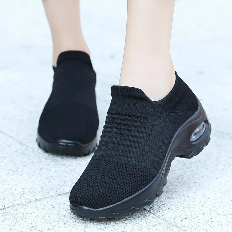 Women Walking Trainers Fashion Fly Weaving Sock Sneakers GlowCart