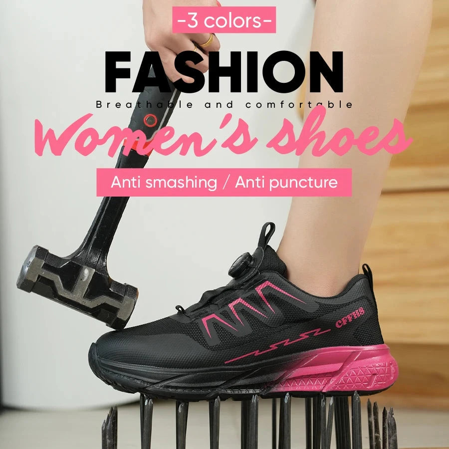 New women's anti-puncture anti-smash breathable fashion safety protection shoes GlowCart