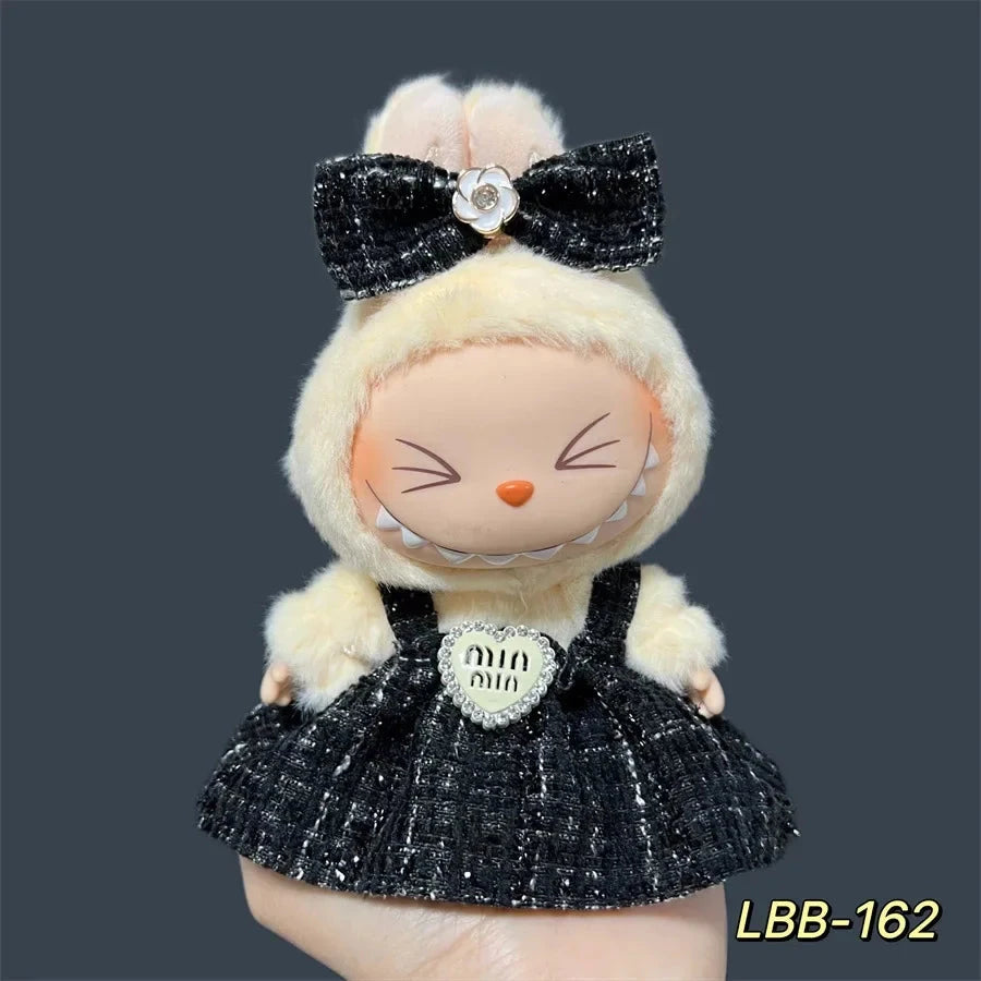 For 17cm Labubu Plush Doll Skirt- Adorable Skirt Set for DIY GlowCart