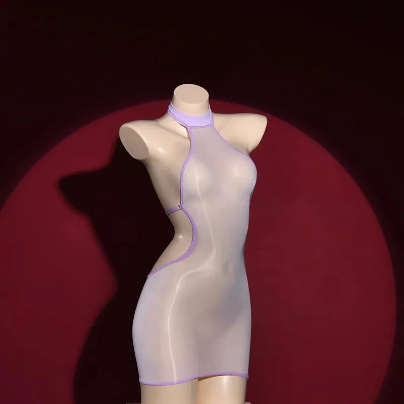 Sexy Backless Tights Pencil Dress Sheer See Thorugh Bandage GlowCart