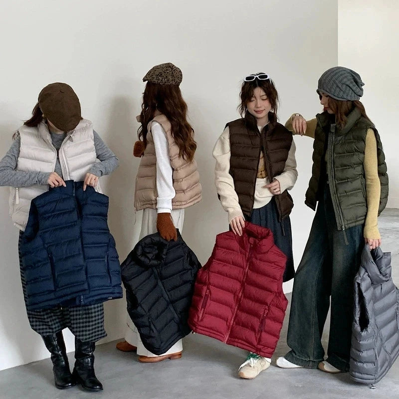 VigoAnne 2025 New Down Cotton Vest Women Autumn Winter Short GlowCart