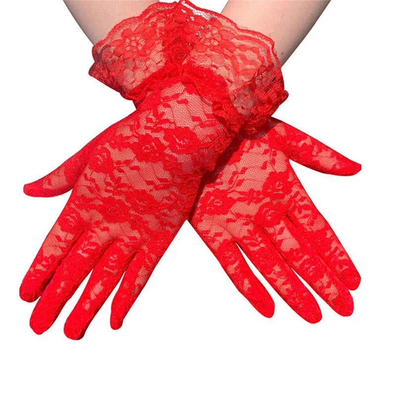 Sexy Lace Gloves Classic Black White Red Grey Skin GlowCart