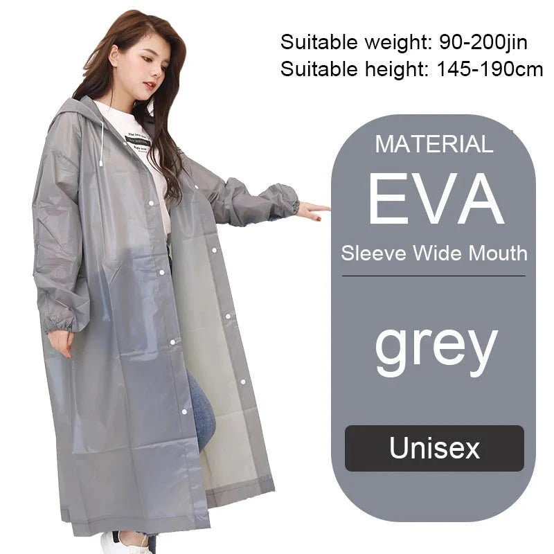 Unisex Hooded Rain Coat Women Men Impermeable Thickened GlowCart