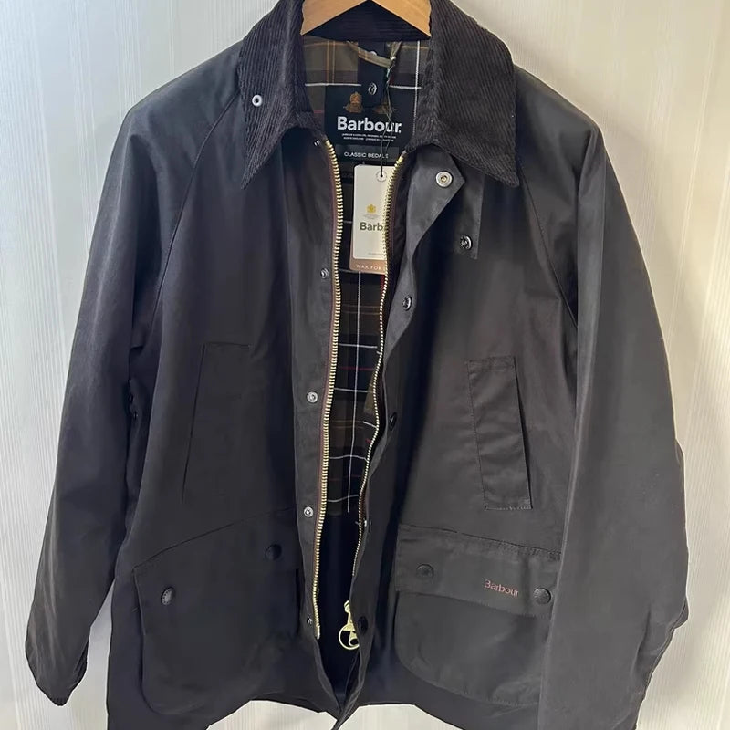 Bar Bedale Olive Green Waxed Jacket