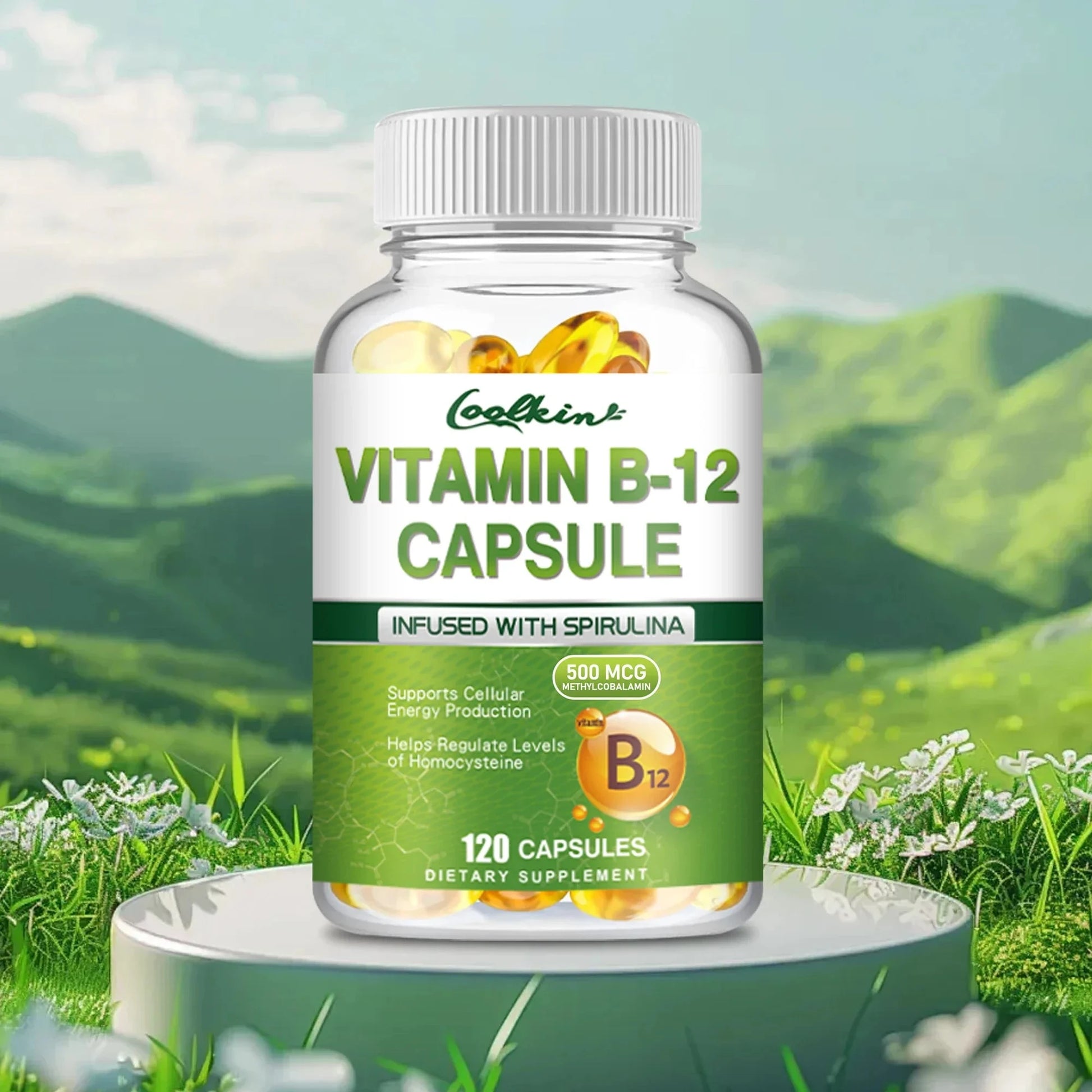 Vitamin B12 - Supports Energy Metabolism and Nervous System, GlowCart