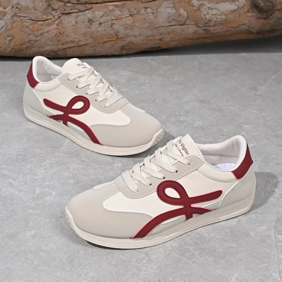 2025 new women's sports shoes casual lace up women's fashionable vulcanized shoes versatile flat shoes GlowCart