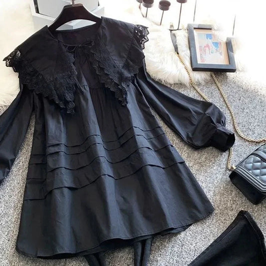 Loose Pure Color Doll Collar Women's Shirt New Autumn GlowCart