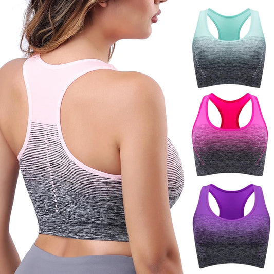 Women Sports Bra Shock-absorbing Bra Breathable Shock-proof Underwear Steel Ring Free Yoga Bra Running Vest Fitness Workout Tops GlowCart