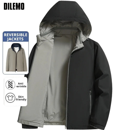 Premium Reversible New Men Waterproof Detachable Hood GlowCart