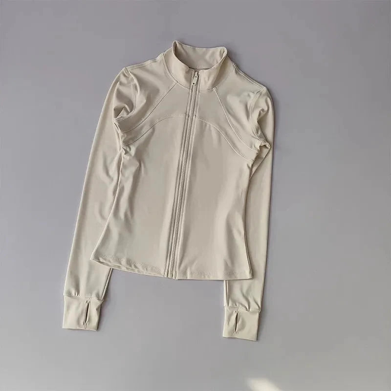 Women's Quick-Drying Long Sleeve Sports Jacket Running Training Fitness Top Gym Workout Sweatshirt - Casual Sports Coat GlowCart