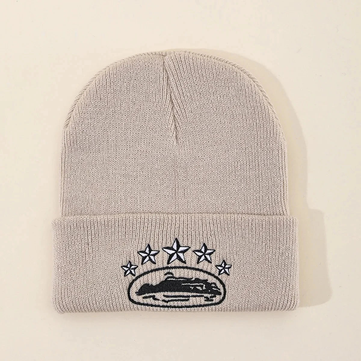 Winter Fashion Warm Knitted Hat Devil's Island Embroidery GlowCart