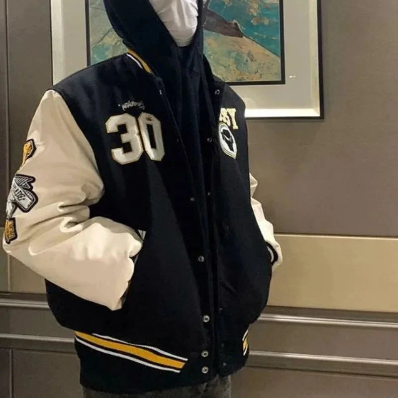 New Fashion Letter Pattern Flocking Embroidery Casual Jacket GlowCart