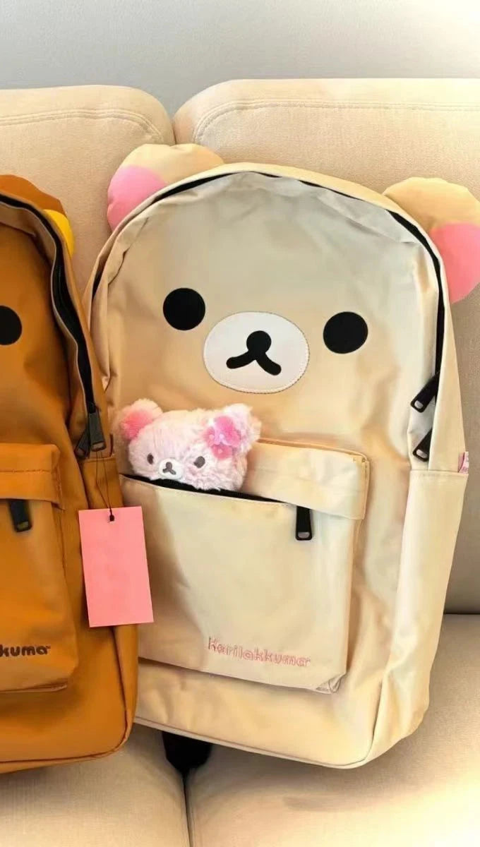 Cartoon Rilakkumas Backpack Kawaii Korilakkuma Embroidery GlowCart