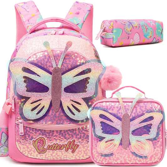 Fashionable and Cute new Children's Backpack with Large Capacity and Lightweight with Lunch bag Pencil case Suitable for School GlowCart