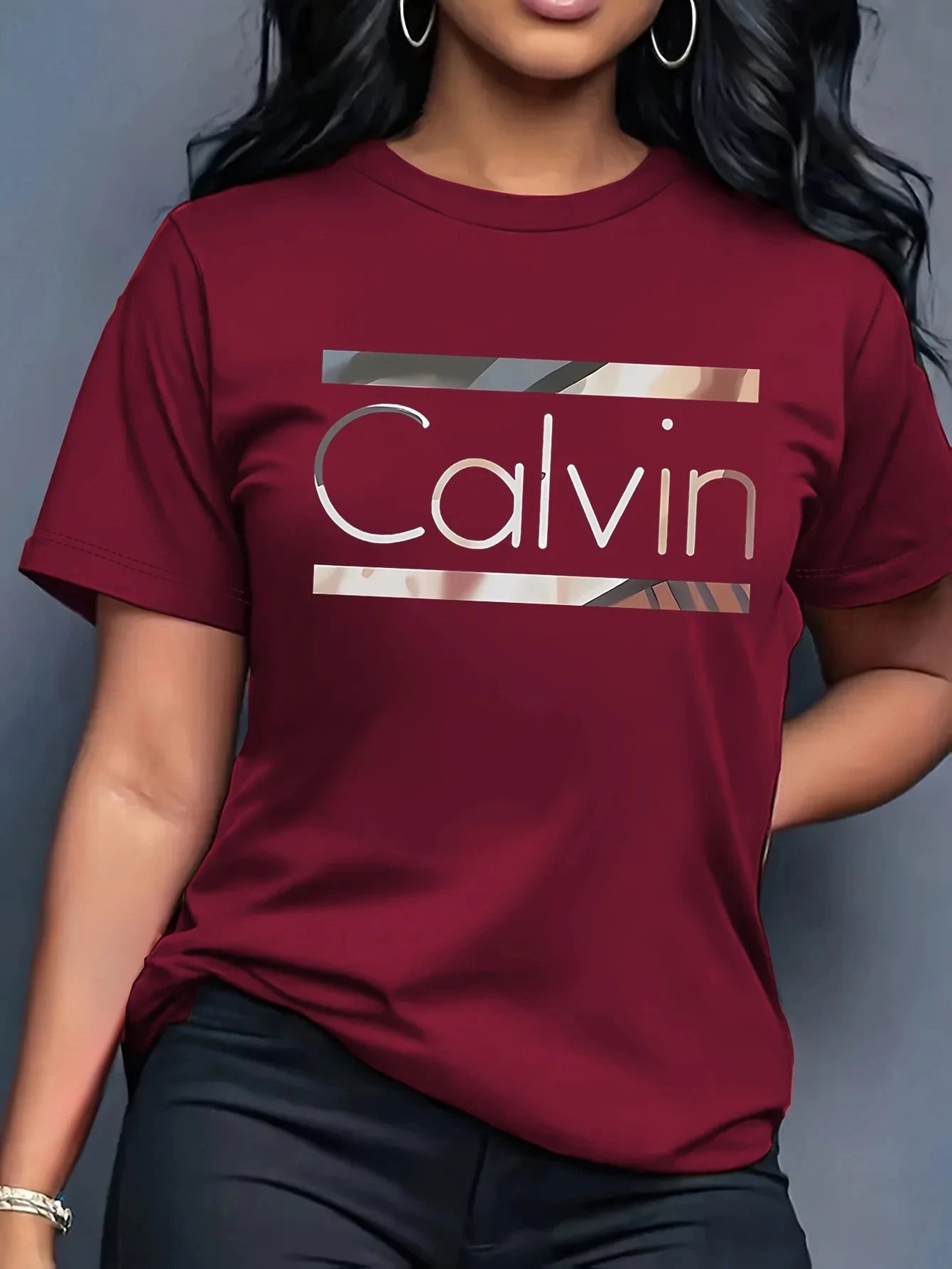 Women's Summer 100% Cotton Fashion Casual Calvin Letter GlowCart