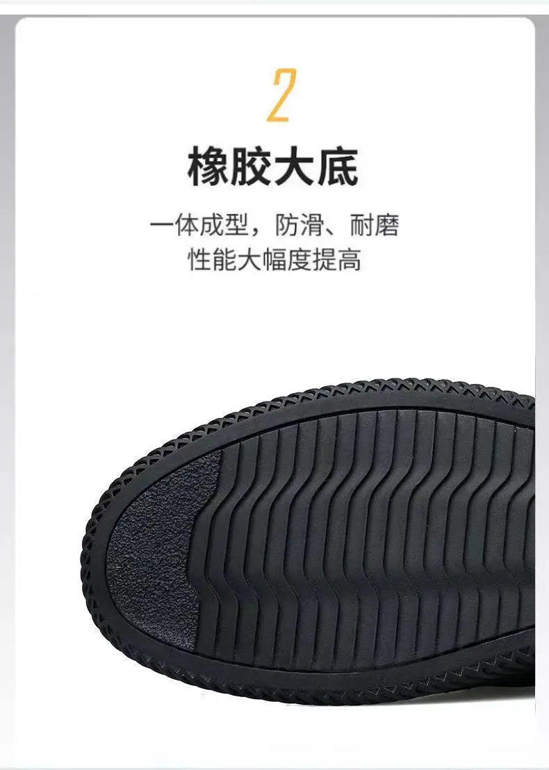 Mens PU Leather Loafers Non Slip Walking Flats Breathable