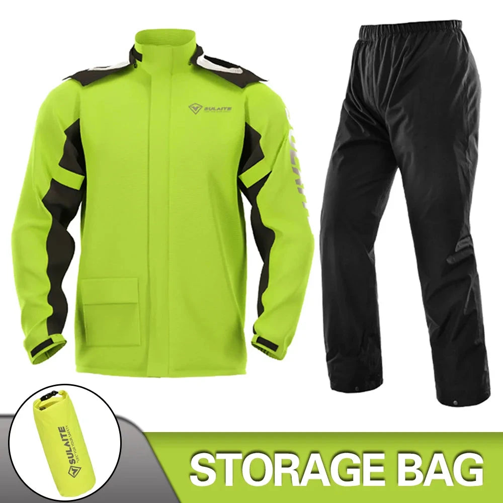 Motorcycle Raincoat Suit Rainstorm Prevention Jacket Pants GlowCart