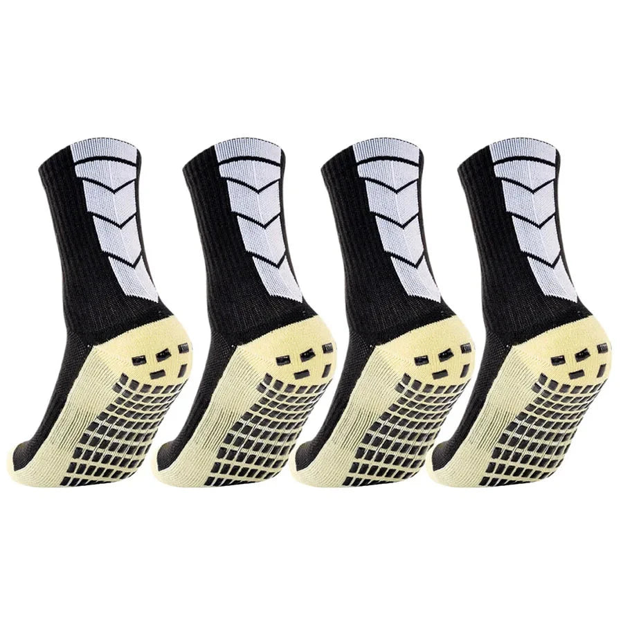 4Pair Men Women Non-Slip Grip Socks for Sports Football Basketball Baseball Rugby Soccer Cycling Running Tennis  Exercise GlowCart