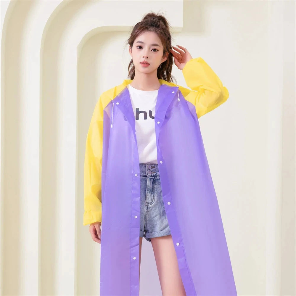 Outdoor Rain Coat Poncho Thicken Adults Long Raincoat Hooded GlowCart