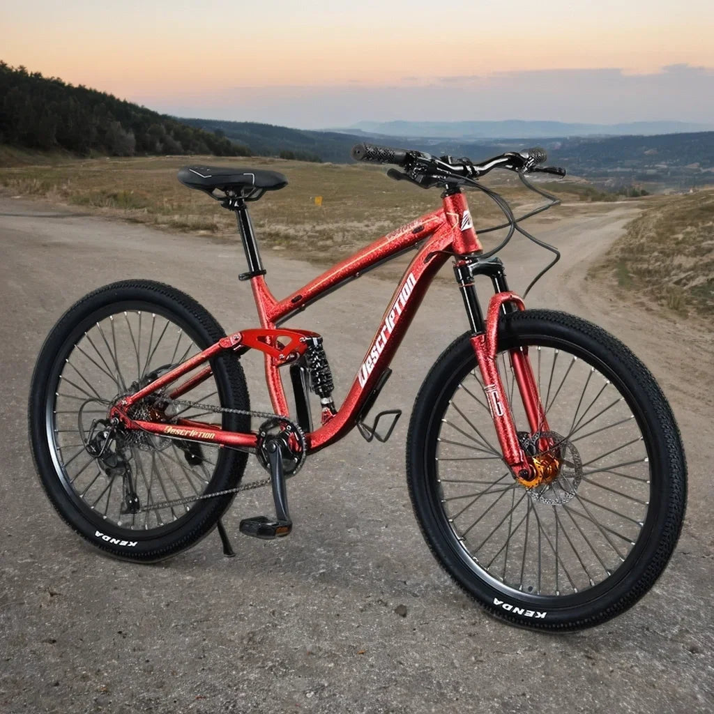 27.5 inch mountain bike single disc oil brake Downhill Bicycle soft tail mtb dual shock absorber 10speed Cross Country bicicleta GlowCart