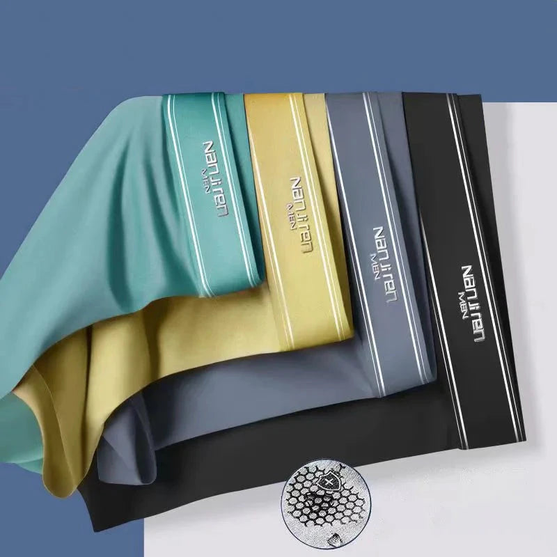 4pcs Boxer Shorts Men's Ice Silk Underwear Male Underpants GlowCart