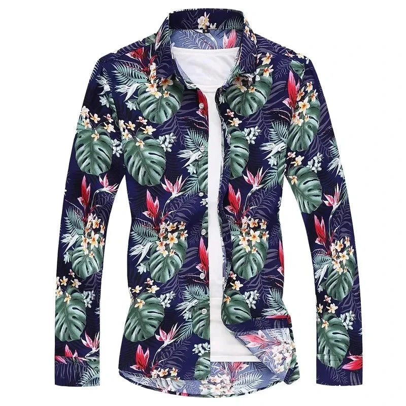 Spring new men's shirts Energetic youth casual printing GlowCart