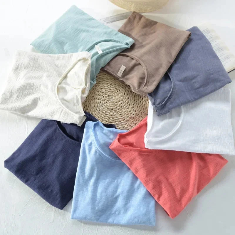 Retro Raw Edge T-Shirt for Men, 100% Cotton, GlowCart