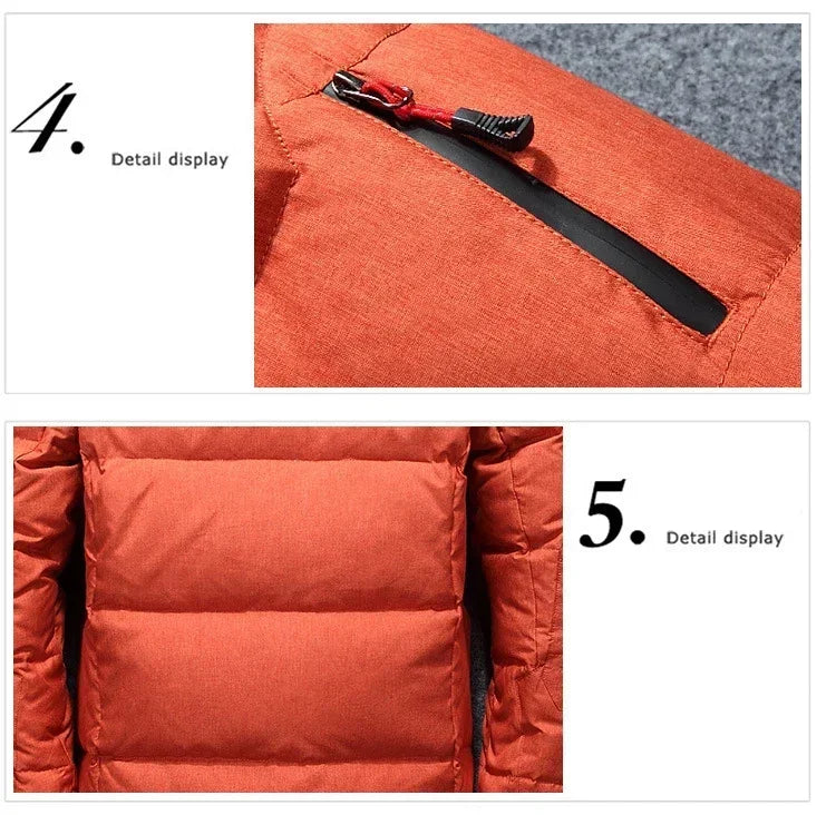 -20 Degree Winter Parkas Men Down Jacket Male White Duck Down Jacket Hooded Outdoor Thick Warm Padded Snow Coat Oversized M-4XL GlowCart