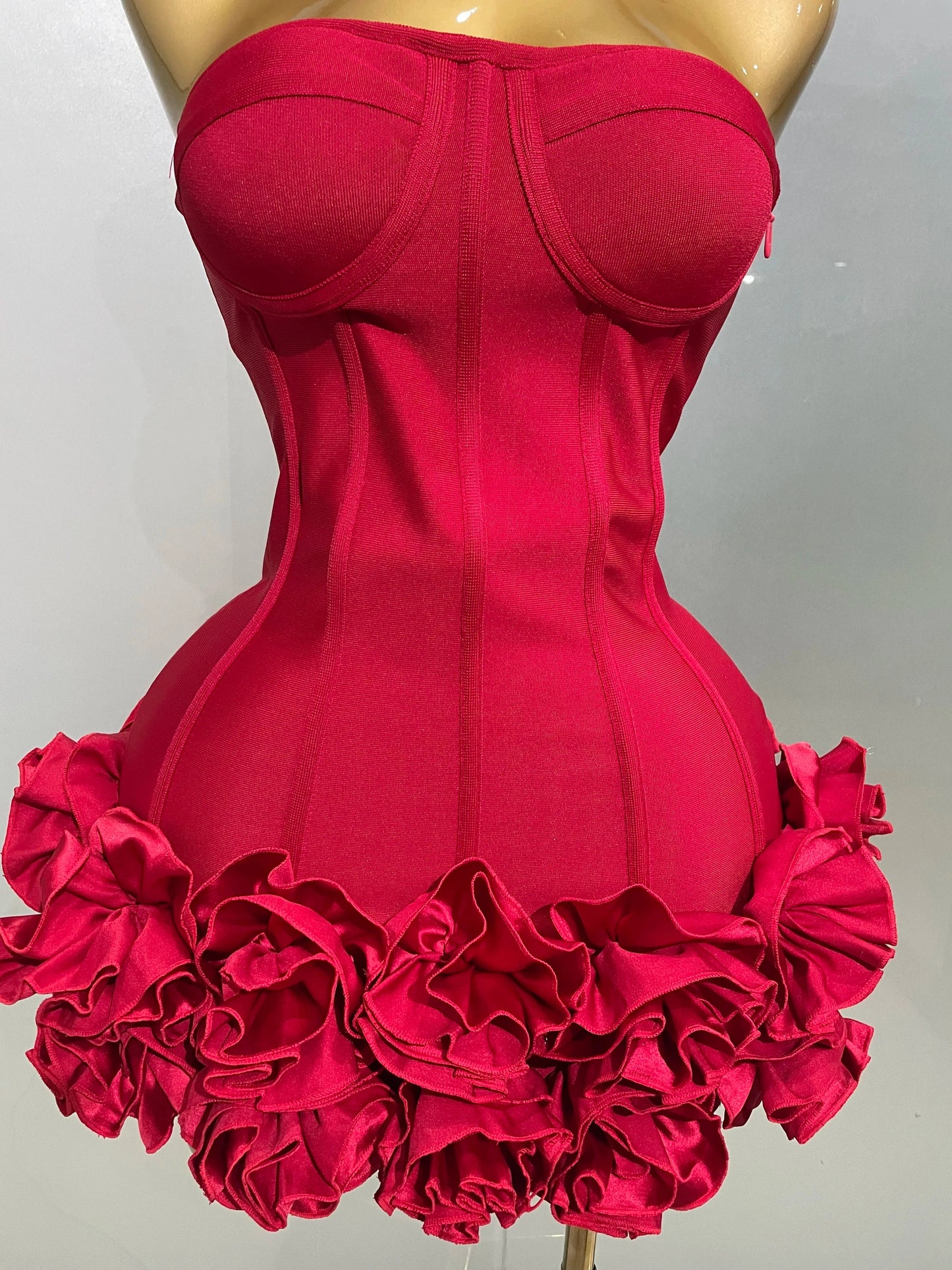2025 Sexy Evening Bandage Dress Strapless Bodycon Flowers GlowCart