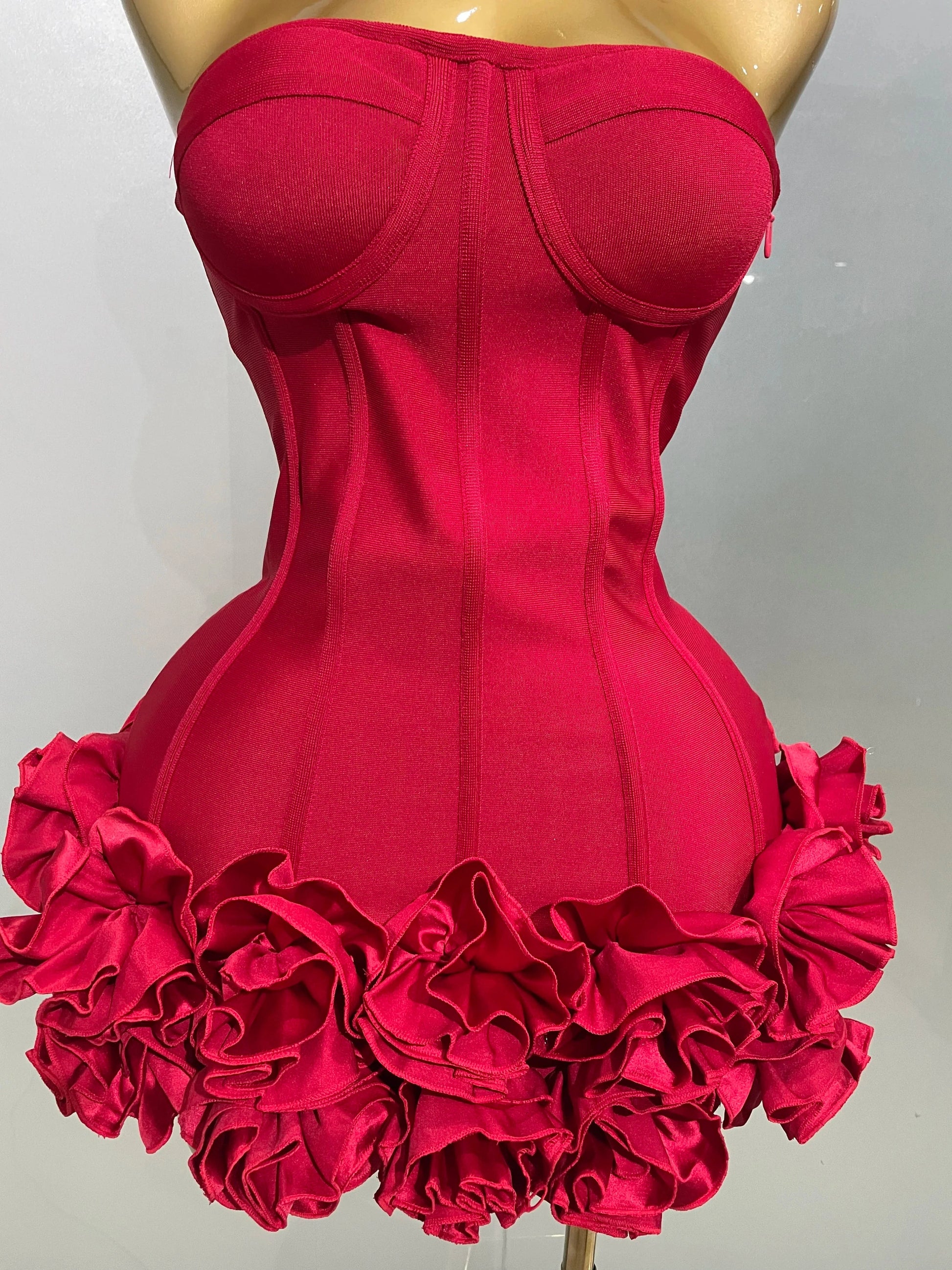 2025 Sexy Evening Bandage Dress Strapless Bodycon Flowers GlowCart