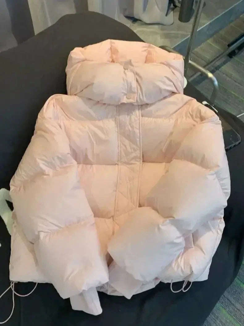 Hooded Cotton Jacket Women 2024 New Thickened Warm Long GlowCart