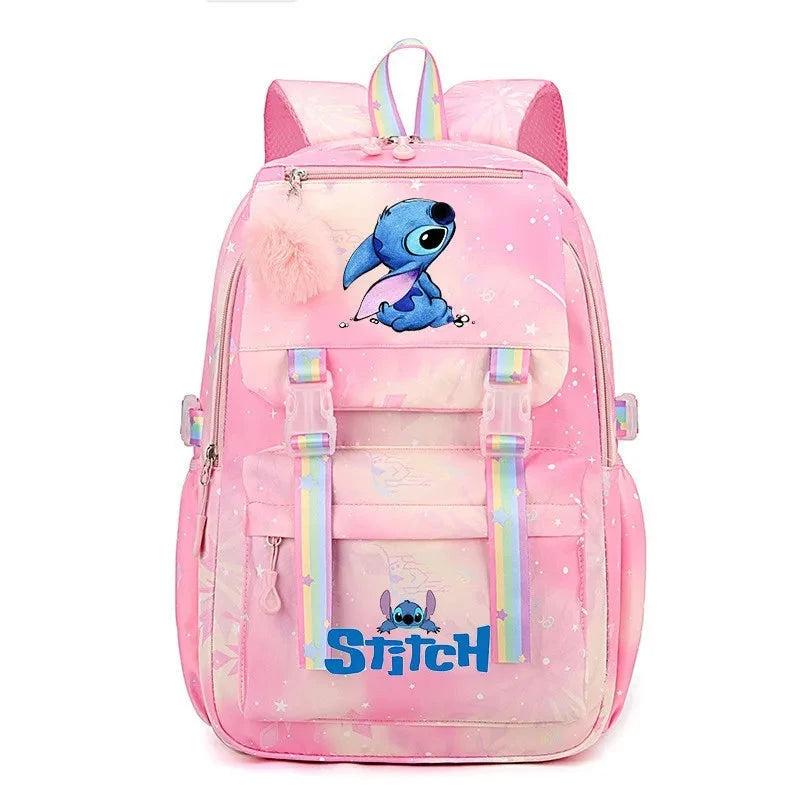 Cartoon Lilo Stitch Printed Backpack Teenger Girl Boy Schoolbag Kawaii Student Children Schoolbag Laptop Bookbag Travel Bag GlowCart