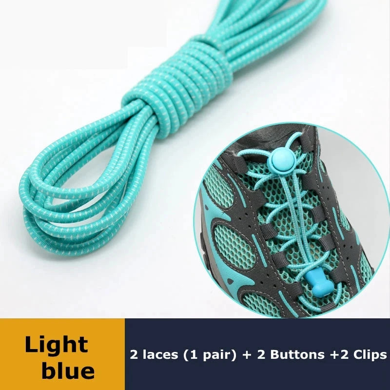 1Pair Shoelaces for Sneaker Elastic No Tie Shoe Laces GlowCart