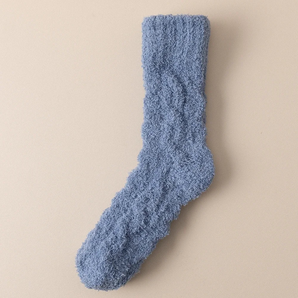 5 Pairs Thick Warm Winter Socks Men Coral Fleece Thermal High Quality Middle Tube Cozy Fluffy Sleeping Socks GlowCart
