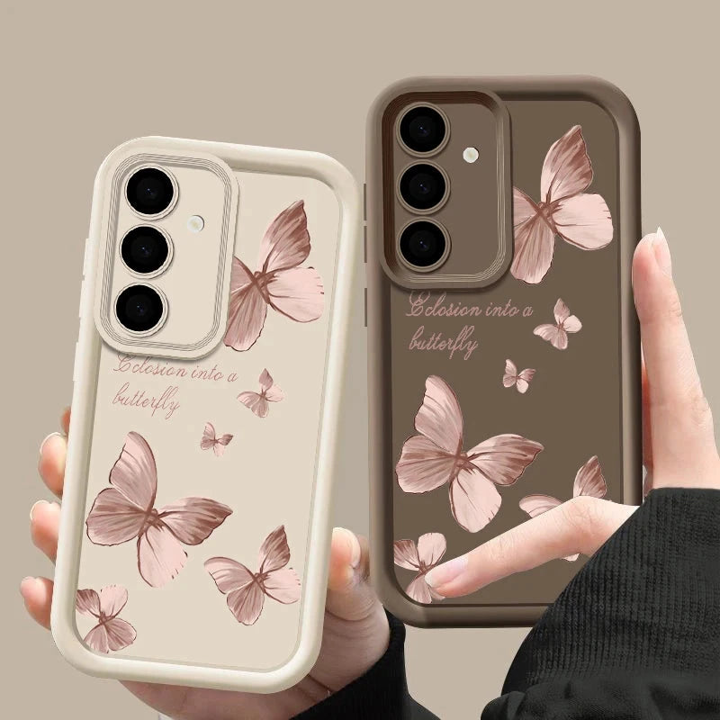 Gold Butterfly Soft TPU Case For Samsung Galaxy A55 A17 A54 GlowCart