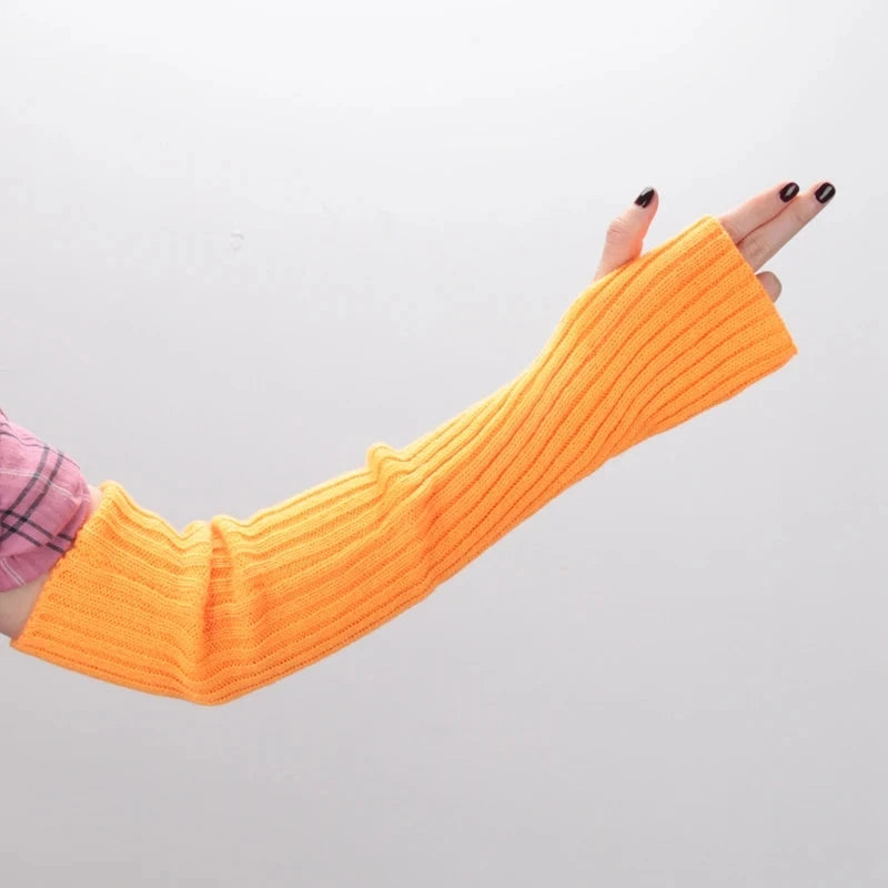 Women Long Fingerless Gloves Soft Female Glove Lolita Kawaii GlowCart