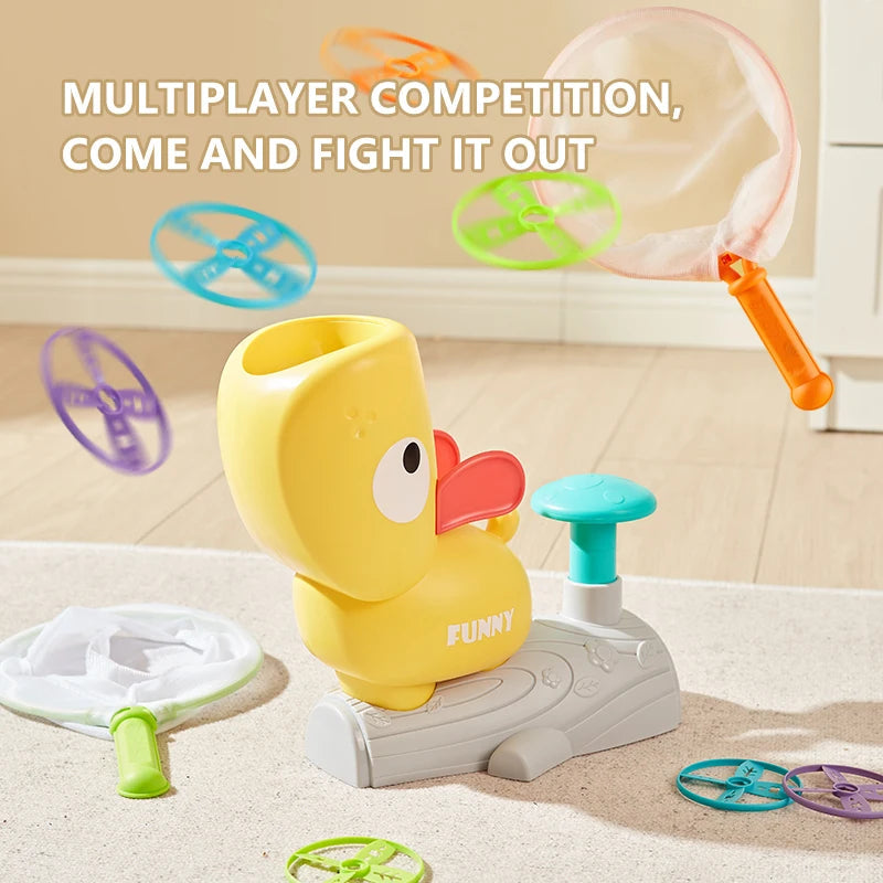 Air Launcher Flying Saucer Toy Cartoon Dinosaur Foot Launchers Outdoor UFO Disc Saucer Kids Jump Sport Games Toy for Boys GlowCart