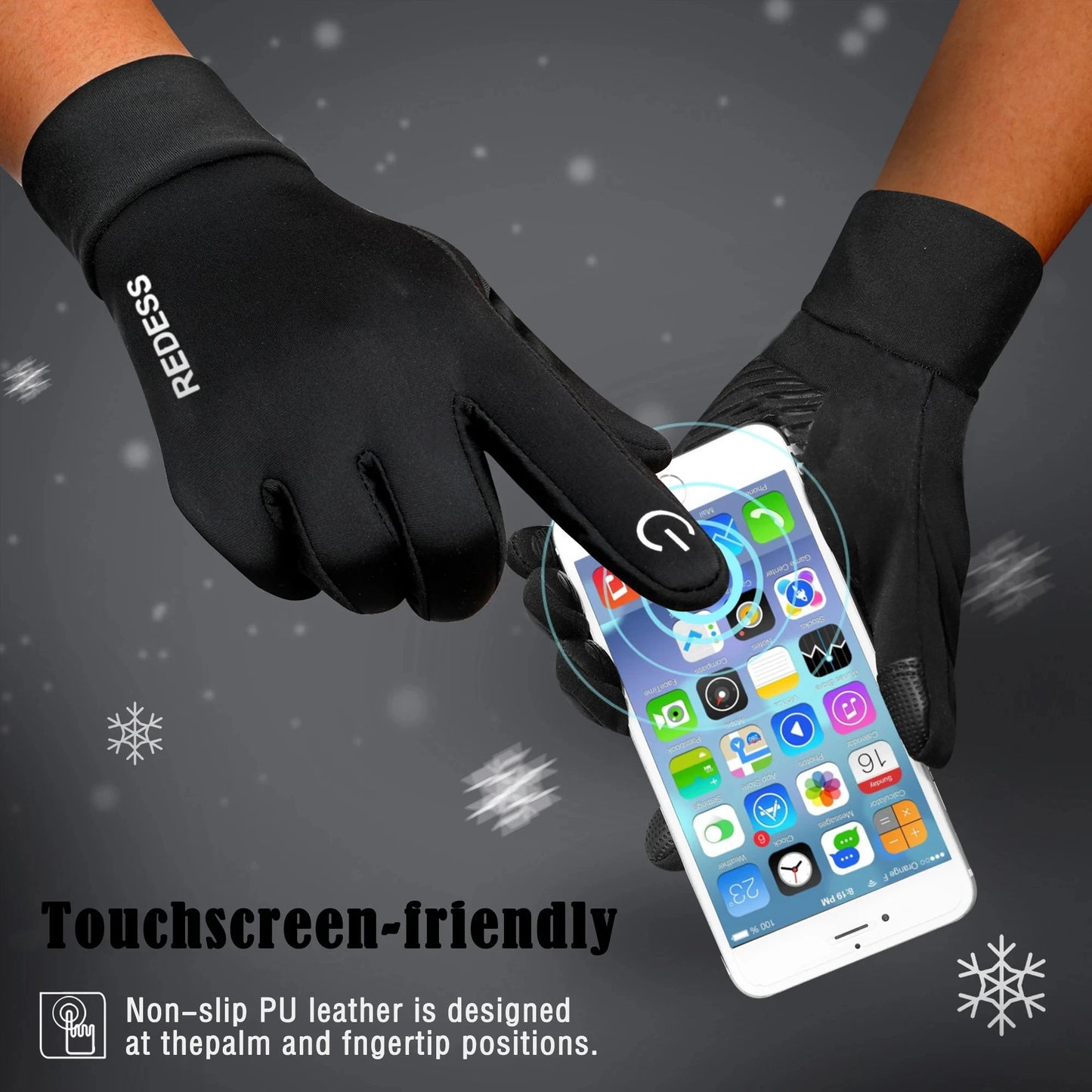 Winter running warm gloves, touchscreen gloves, suitable for GlowCart