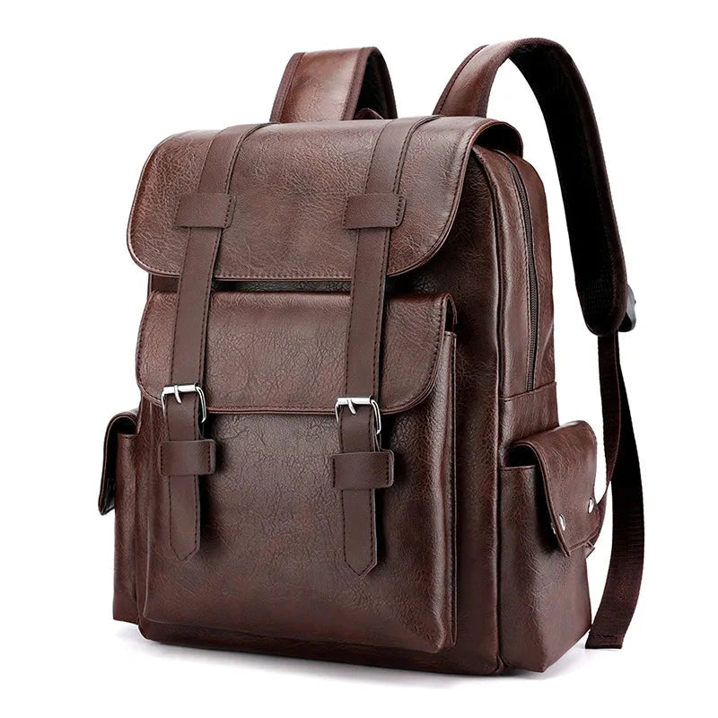 Large Capacity Leather Men's Backpack Business Travel GlowCart