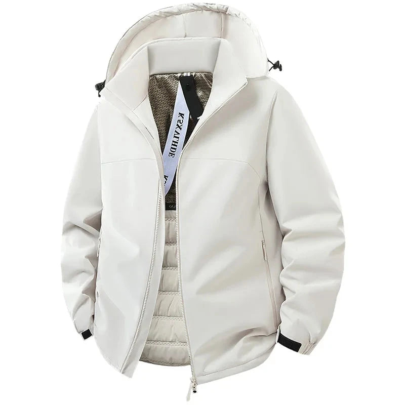 Jacket Mens Spring autumn New men jacket Solid color hooded GlowCart