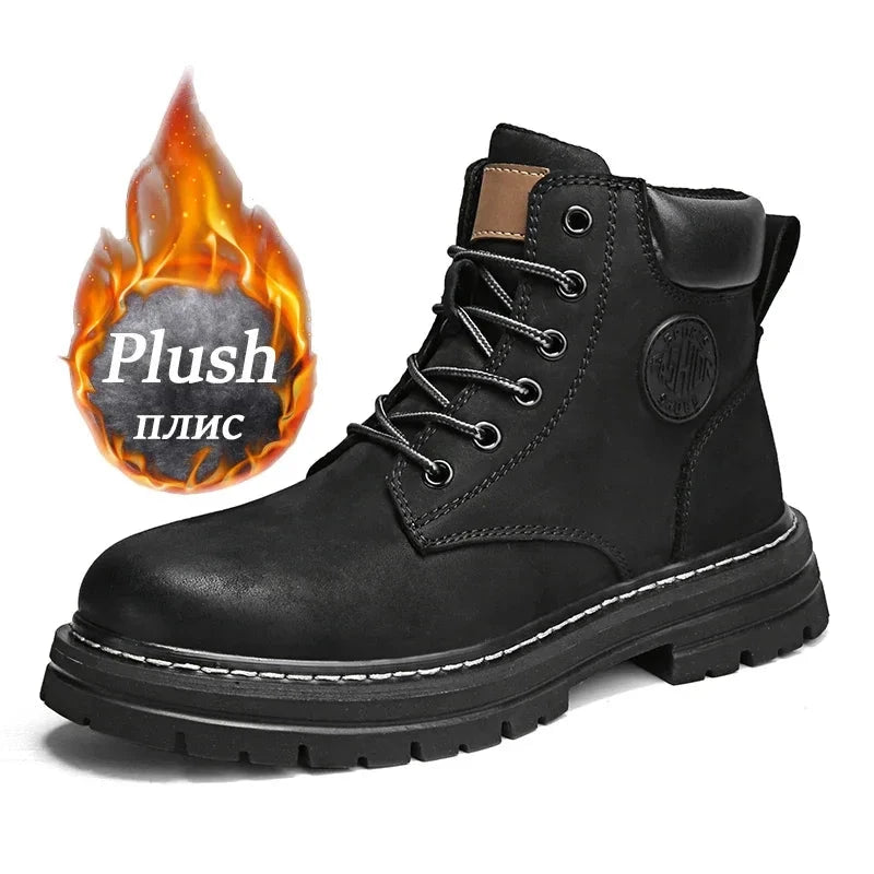 Boots Men High Top Boots High Quality Women Leather Shoes GlowCart